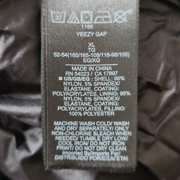 Yeezy Gap 13 Mock Neck Pullover Black Logo Long Sleeve Puffer - Picture 6 of 10